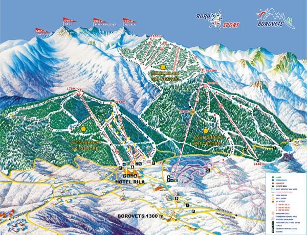 Borovets piste map